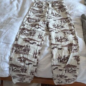 Reformation Brown Patterned Cowgirl Pants